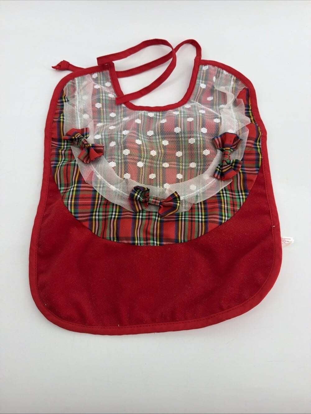 Vintage Velvet Tartan Plaid Bib